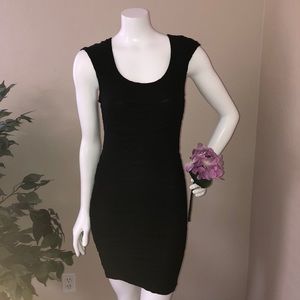 Black mini dress sexy bodycon with lace back LBD